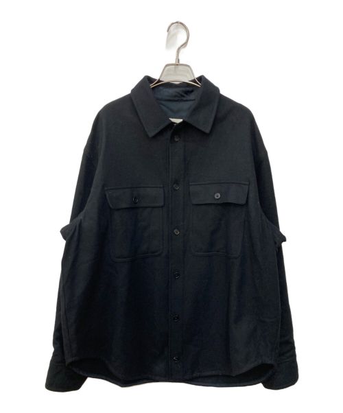 JIL SANDER+（ジルサンダープラス）JIL SANDER+ (ジルサンダープラス) ウールシャツ ブラック サイズ:SIZE50の古着・服飾アイテム