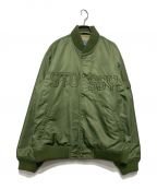 stussyステューシー）の古着「90'sロゴMA-1ジャケット」｜オリーブ