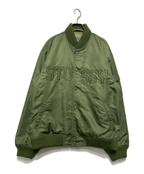 stussy（ステューシー）stussy (ステューシー) 90'sロゴMA-1ジャケット オリーブ サイズ:Lの古着・服飾アイテム