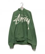 stussyステューシー）の古着「Big Stock Hooded Sweat」｜グリーン