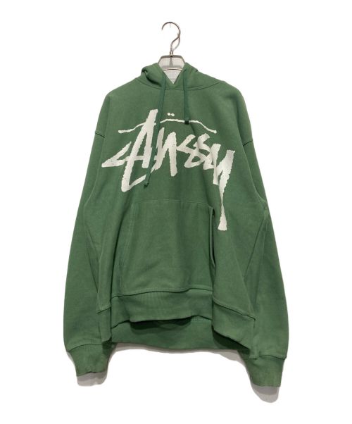 stussy（ステューシー）stussy (ステューシー) Big Stock Hooded Sweat グリーン サイズ:Lの古着・服飾アイテム