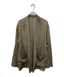 BLURHMS（ブラームス）の古着「Cupro Cotton Gabardine Belt Jacket」｜ベージュ