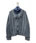 BEAMS BOY（ビームスボーイ）の古着「maturely Knit Tweed Fringe Jacket」｜ブルー