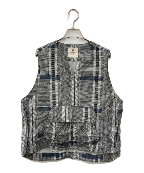 Snow peak（スノーピーク）snow peak (スノーピーク) Printed Proof Canvas Vest グレー サイズ:Mの古着・服飾アイテム