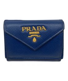 PRADA（プラダ）の古着「コンパクトミニウォレット」｜ブルー