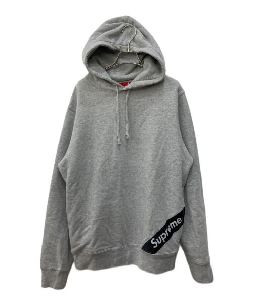 SUPREME（シュプリーム）SUPREME (シュプリーム) Corner Label Hooded　コーナーラベルフーデッド グレー サイズ:Mの古着・服飾アイテム