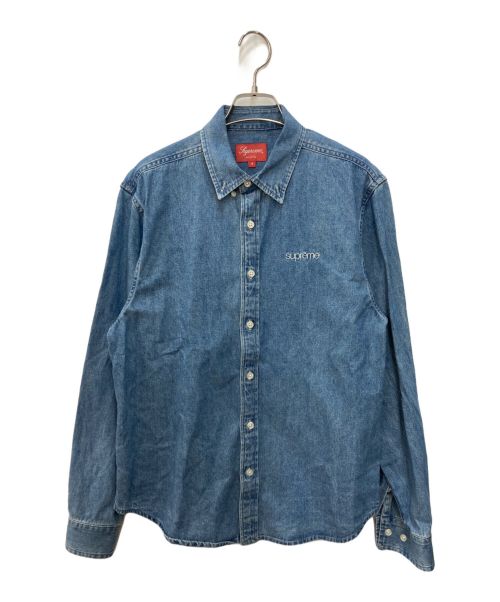 SUPREME（シュプリーム）SUPREME (シュプリーム) Classic Logo Denim Shirt　クラシックロゴデニムシャツ インディゴ サイズ:Sの古着・服飾アイテム