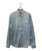 SUPREMEシュプリーム）の古着「Embossed Denim S/S Shirt　エンボスデニム SS シャツ」｜インディゴ