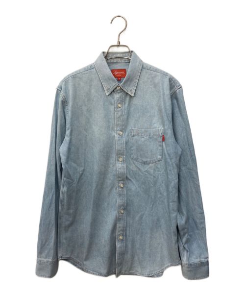 SUPREME（シュプリーム）SUPREME (シュプリーム) Embossed Denim S/S Shirt　エンボスデニム SS シャツ インディゴ サイズ:Sの古着・服飾アイテム