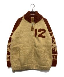 CANADIAN SWEATER（カナディアンセーター）の古着「ナンバリングカウチンニットジャケット」｜アイボリー