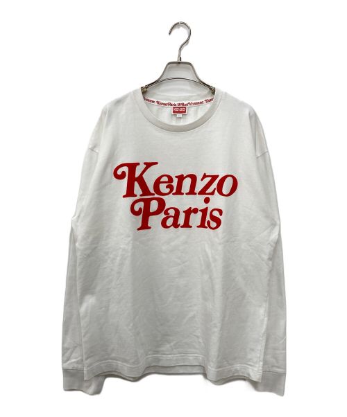 KENZO（ケンゾー）KENZO (ケンゾー) Verdy ロングスリーブ Tシャツ ホワイト×レッド サイズ:XLの古着・服飾アイテム