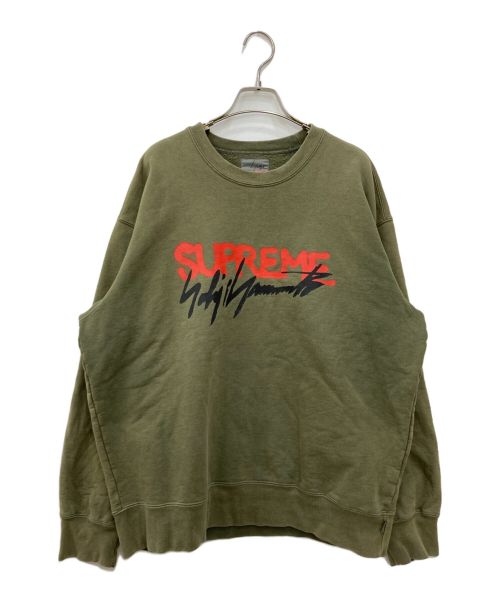 SUPREME（シュプリーム）Supreme (シュプリーム) YOHJI YAMAMOTO (ヨウジヤマモト) Crewneck Sweatshirt カーキ サイズ:Lの古着・服飾アイテム