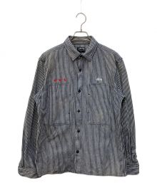 stussy（ステューシー）の古着「ヒッコリーワークシャツ」｜ネイビー