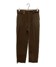 CULLNI（クルニ）の古着「BELTED TAPERED SLACKS」｜ブラウン