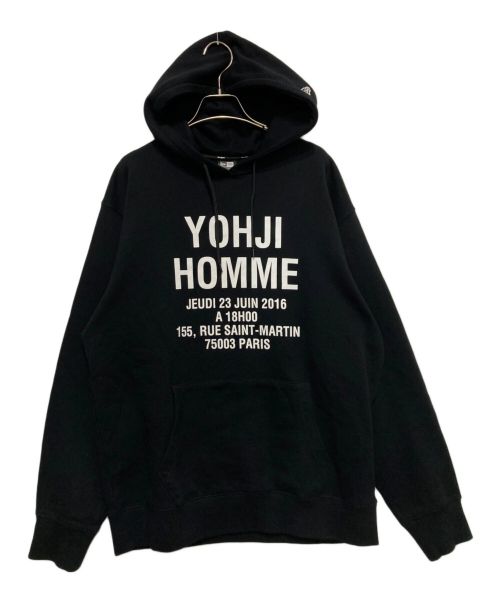 New Era（ニューエラ）New Era (ニューエラ) YOHJI YAMAMOTO (ヨウジヤマモト) HOODIE YY VISOR ADDRESS LOGO HM BLK　フーディーYYバイザーアドレスロゴHMブラック ブラック サイズ:XLの古着・服飾アイテム