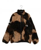 THE NORTH FACE×SUPREMEザ ノース フェイス×シュプリーム）の古着「Bleached Denim Print Fleece Jacket　ブリーチドデニムプリントフリースジャケット」｜ブラウン