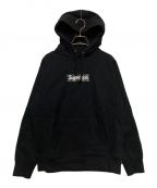 SUPREMEシュプリーム）の古着「BANDANA BOX LOGO HOODED SWEATSHIR　バンダナボックスロゴ　フーデッドスウェットシャツ」｜ブラック