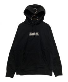 SUPREME（シュプリーム）の古着「BANDANA BOX LOGO HOODED SWEATSHIR　バンダナボックスロゴ　フーデッドスウェットシャツ」｜ブラック