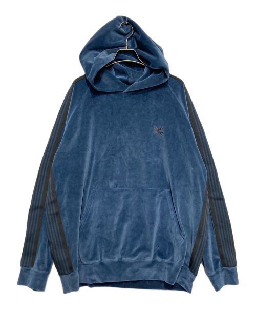 Needles（ニードルズ）Needles (ニードルズ) TRACK HOODY - C/PE VELOUR　トラックフーディ-C/PE ベロア ブルー サイズ:XLの古着・服飾アイテム