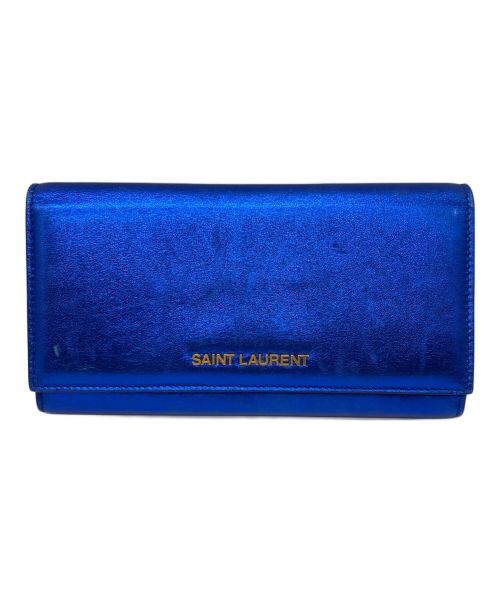 Saint Laurent Paris（サンローランパリ）Saint Laurent Paris (サンローランパリ) 長財布 ブルーの古着・服飾アイテム