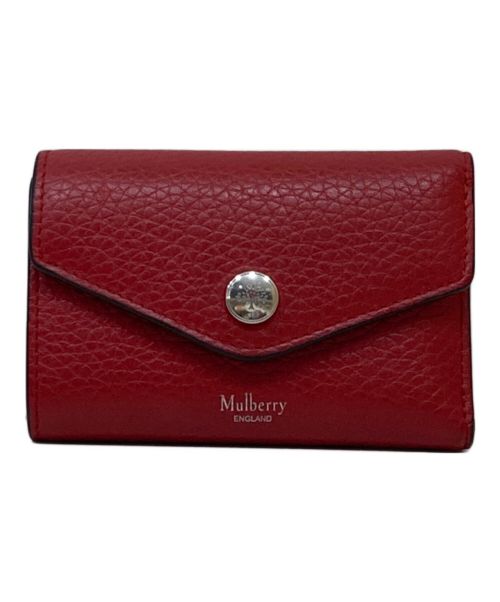 MULBERRY（マルベリー）MULBERRY (マルベリー) フォールデッド プレススタッズ マルチカード ウォレット レッドの古着・服飾アイテム