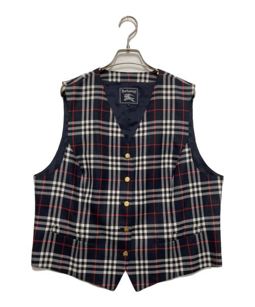 Burberry's（バーバリーズ）Burberry's (バーバリーズ) バーバリーチェックジレ ネイビー サイズ:SIZE17の古着・服飾アイテム