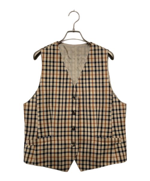 DAKS（ダックス）DAKS (ダックス) ハウスチェック柄ジレ ベージュ サイズ:SIZE15の古着・服飾アイテム