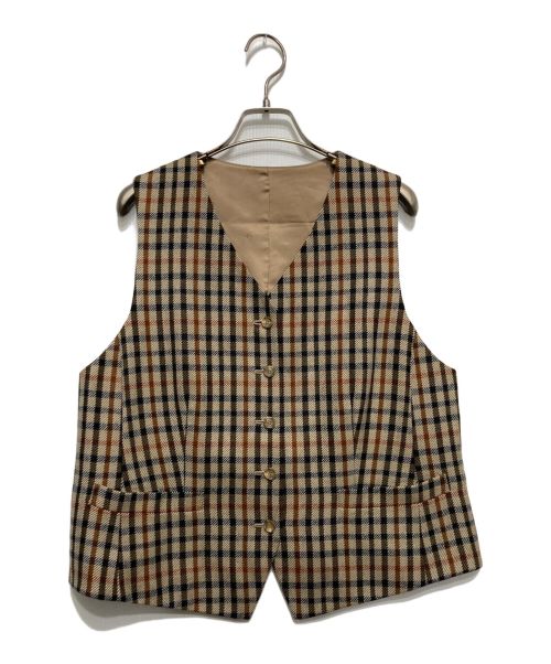 DAKS（ダックス）DAKS (ダックス) ハウスチェック柄ジレ ベージュ サイズ:SIZE15の古着・服飾アイテム