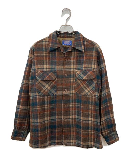 PENDLETON（ペンドルトン）PENDLETON (ペンドルトン) ウールチェックシャツ ブラウン サイズ:Mの古着・服飾アイテム