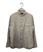 ORGUEILオルゲイユ）の古着「Shawl Collar Shirt　ショールカラーシャツ」｜ベージュ×ブルー