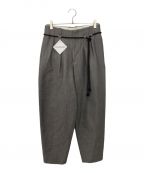 ETHOSENSエトセンス）の古着「HONEYCOMB TAPERED SLACKS　ハニカムテーパードスラックス」｜グレー