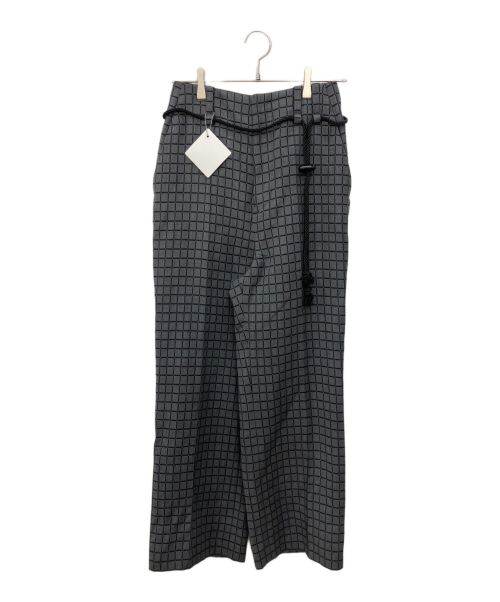 ETHOSENS（エトセンス）ETHOSENS (エトセンス) Tile pin tuck slacks　タイル ピンタック スラックス グレー サイズ:SIZE0の古着・服飾アイテム