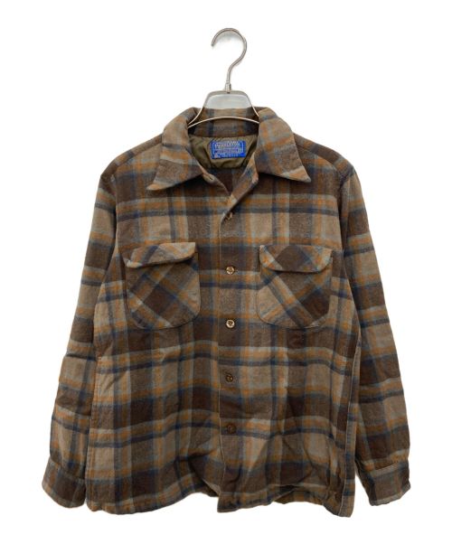 PENDLETON（ペンドルトン）PENDLETON (ペンドルトン) 70’s チェックシャツ ブラウン サイズ:Mの古着・服飾アイテム