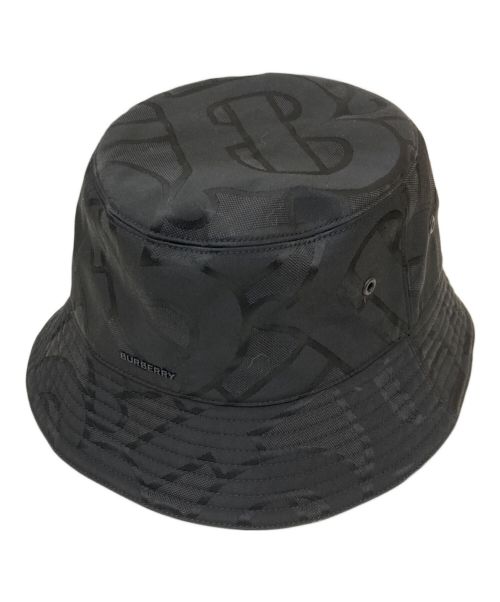 BURBERRY（バーバリー）BURBERRY (バーバリー) MONOGRAM PRINT BUCKET HAT　モノグラムプリントバケットハット ブラック サイズ:Lの古着・服飾アイテム