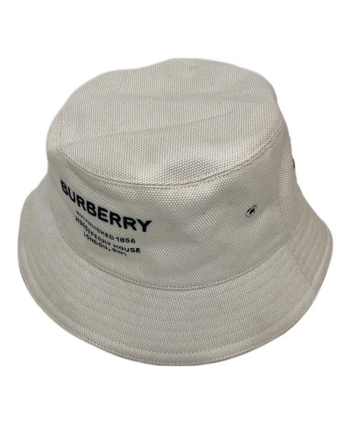 BURBERRY（バーバリー）BURBERRY (バーバリー) Horseferry Cotton Bucket Hat　ホースフェリーコットンバケットハット アイボリー サイズ:Lの古着・服飾アイテム