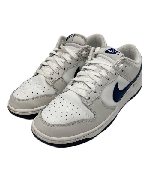 NIKE（ナイキ）NIKE Dunk Low Retro Summit White/Midnight Navy-Platinum Tint　ダンクローレトロサミット ホワイト/ミッドナイト ネイビープラチナムティント ホワイト×ネイビー サイズ:27㎝の古着・服飾アイテム