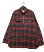 WHITE MOUNTAINEERINGホワイトマウンテ二アニング）の古着「CHECK SHAGGY BIG PULLOVER SHIRT」｜レッド