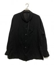 Yohji Yamamoto pour homme (ヨウジヤマモト プールオム) ストラップ付テンセル長袖シャツ ブラック サイズ:SIZE 3