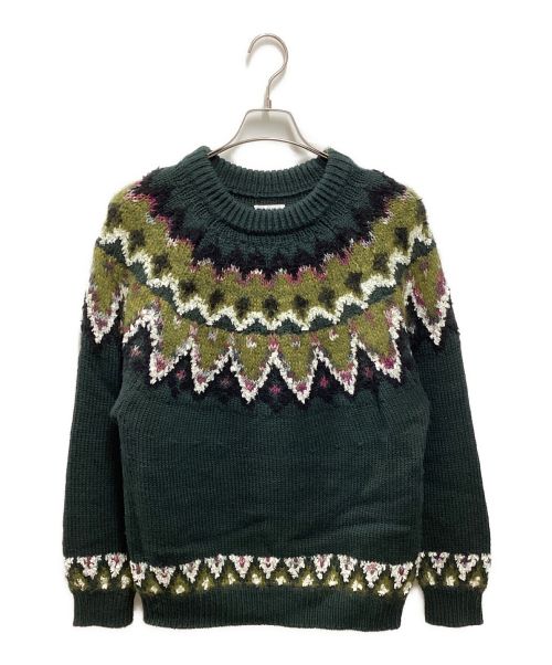 Coohem（コーヘン）Coohem (コーヘン) KOHEN NORDIC KNIT SWEATER グリーン サイズ:Lの古着・服飾アイテム