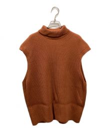 AURALEE（オーラリー）の古着「WOOL RIB KNIT TURTLE NECK VEST」｜オレンジ