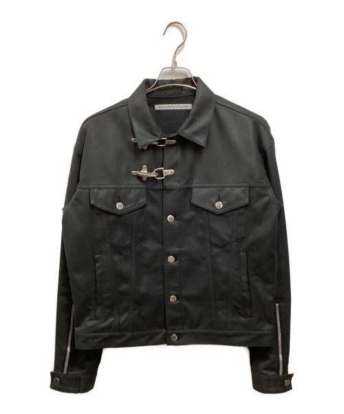 JOHN LAWRENCE SULLIVAN（ジョンローレンスサリバン）JOHN LAWRENCE SULLIVAN (ジョンローレンスサリバン) VEGAN LEATHER FIREMAN TRUCKER JACKET ブラック サイズ:44の古着・服飾アイテム