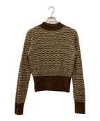 6(ROKU) BEAUTY&YOUTHロク ビューティーアンドユース）の古着「TRIANGLE JACQUARD KNIT PULLOVER」｜ベージュ