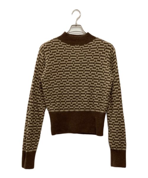 6(ROKU) BEAUTY&YOUTH（ロク ビューティーアンドユース）6(ROKU) BEAUTY&YOUTH (ロク ビューティーアンドユース) TRIANGLE JACQUARD KNIT PULLOVER ベージュ サイズ:Freeの古着・服飾アイテム