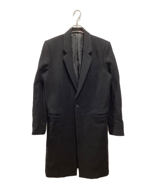 JOHN LAWRENCE SULLIVAN（ジョンローレンスサリバン）JOHN LAWRENCE SULLIVAN (ジョンローレンスサリバン) WOOL MELTON CHESTERFIELD COAT ブラック サイズ:48の古着・服飾アイテム