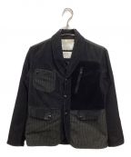 WHITE MOUNTAINEERINGホワイトマウンテ二アニング）の古着「Corduroy Shawl Collar Jacket」｜ブラック
