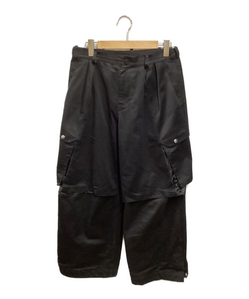 Tamme（タム）Tamme (タム) KNEE TUCK WIDE CARGO PANTS ブラック サイズ:1の古着・服飾アイテム