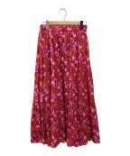sara mallikaサラマリカ）の古着「Gauze Voile Big Flower Print Skirt」｜ピンク
