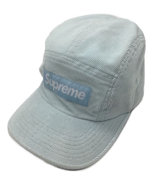 SUPREME（シュプリーム）SUPREME (シュプリーム) ボックスロゴコーデュロイキャンプキャップ ブルーの古着・服飾アイテム