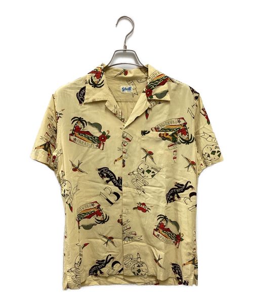 Schott（ショット）Schott (ショット) HAWAIIAN SHIRT TATOO イエロー サイズ:Mの古着・服飾アイテム