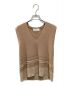 Mame Kurogouchi（マメクロゴウチ）の古着「MIXED KNITTED FABRIC SLEEVELESS TOPS」｜ベージュ